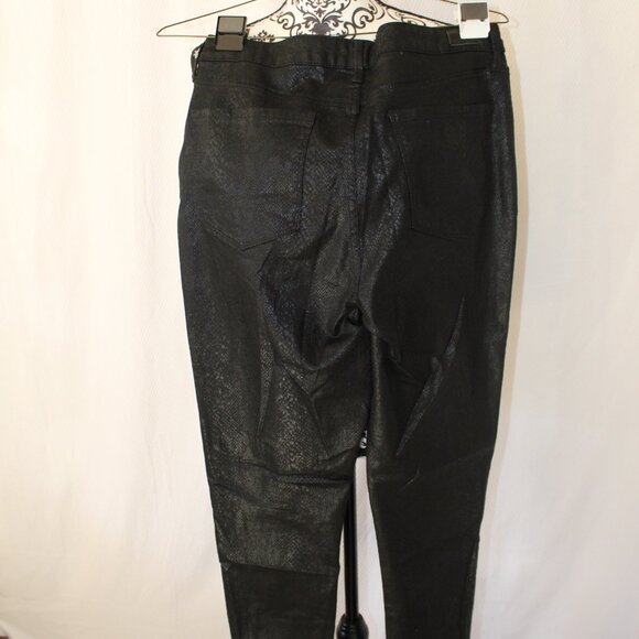 BIG SALE JEANS Seven7 Coated Skinny Faux Leather Black Viper Size 14 30” NWT's - Picture 13 of 16